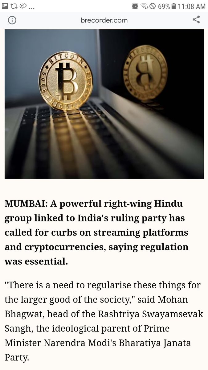 Muhamma13656279's tweet photo. Right-wing group urges India to regulate platforms, cryptocurrency
#DigitalPKR
#ListentoWaqarZaka
@TenupNation 
@PakPMO 
@ImranKhanPTI https://t.co/QDhephsGCm
