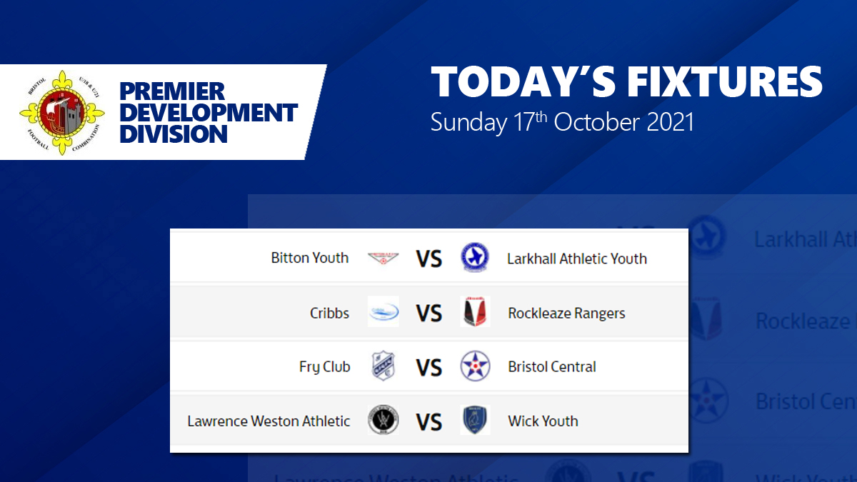 Bristolu21's tweet photo. Today's Fixtures - Matchweek 5
@Bittonjunafc @LarkhallYouthFC @CribbsFC @rockleaze @Bristol_central @AthleticWeston @Wickfc18s @FryClubJFC @bsoccerworld @swsportsnews #BFCLdev #BristolFootball https://t.co/iojUB3pXSE
