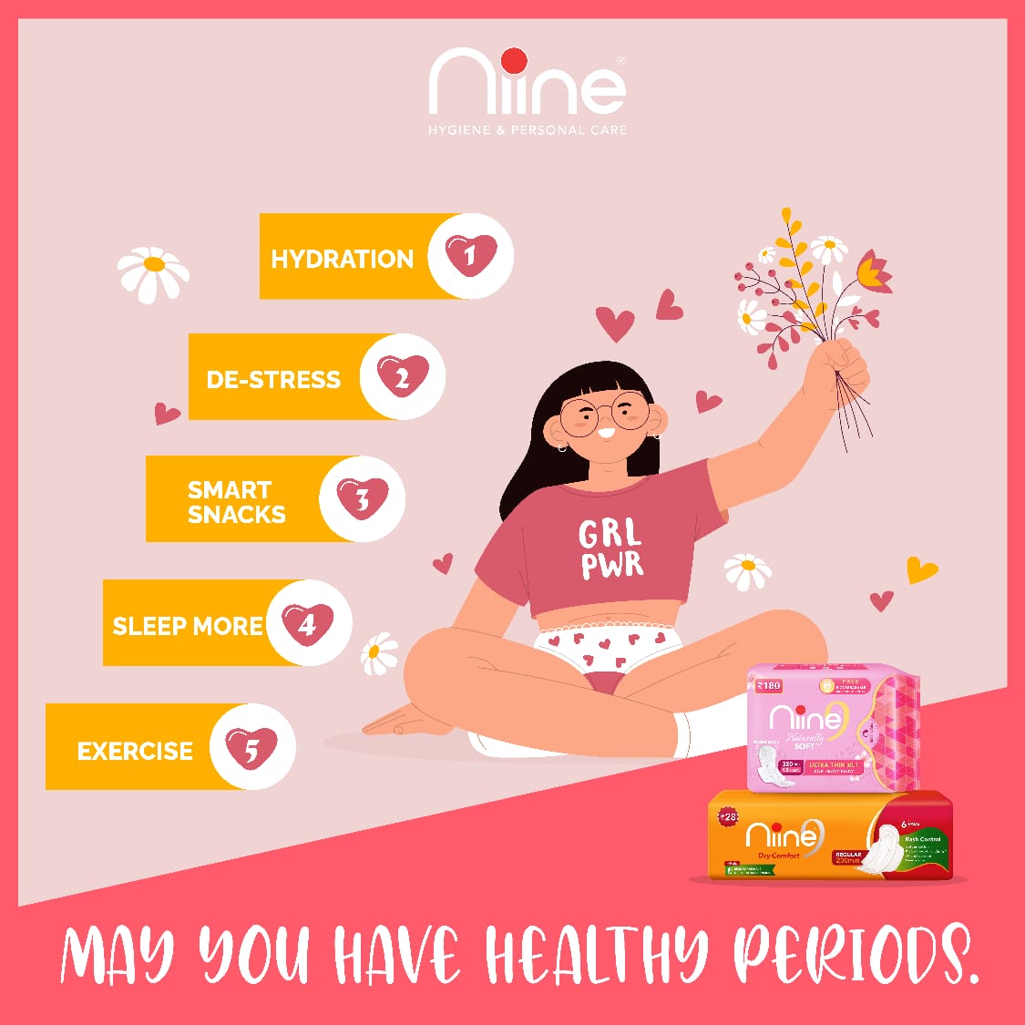 𝐇𝐞𝐫𝐞 𝐚𝐫𝐞 𝐬𝐨𝐦𝐞 𝐤𝐞𝐲 𝐩𝐨𝐢𝐧𝐭𝐬 𝐭𝐡𝐚𝐭 𝐰𝐢𝐥𝐥 𝐡𝐞𝐥𝐩 𝐲𝐨𝐮 𝐭𝐨 𝐞𝐱𝐩𝐞𝐫𝐢𝐞𝐧𝐜𝐞 𝐚 𝐡𝐚𝐩𝐩𝐲 𝐚𝐧𝐝 𝐡𝐞𝐚𝐥𝐭𝐡𝐲 𝐩𝐞𝐫𝐢𝐨𝐝. 

#menstruationmatters
#sundayvibes #niineindia #makeinindia #madeinindia