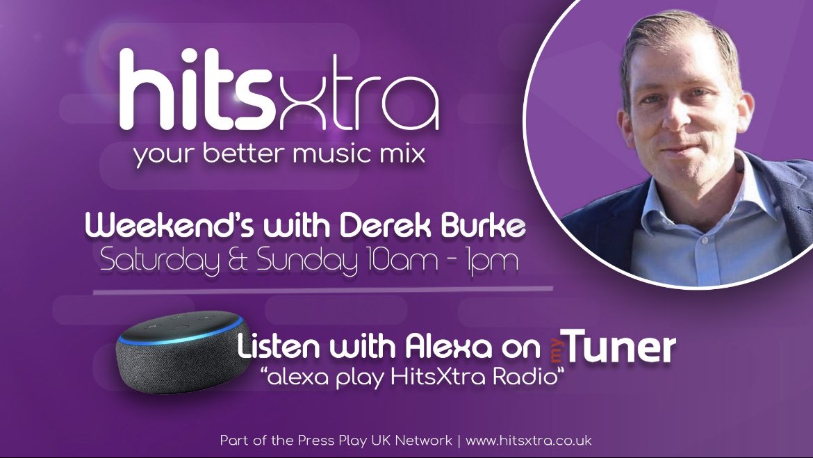 HitsXtraRadio's tweet photo. Back this morning from 10am it’s Derek with the music you need for Sunday. What are you up to? Let him know. 

#YourBetterMusicMix #HitsXtra #80s #90s #00s #FeelGood

Online 🌍 | Mobile 📱 | Speaker 🔈 https://t.co/pfJ2uGN4EW