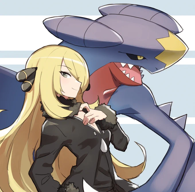 ガブリアス(お題絵)
ついでにシロナ 