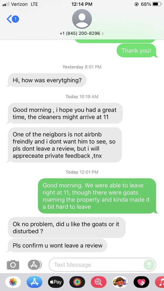 deirdreniamh's tweet photo. @Airbnb is a disgusting company who only cares about keeping their “super hosts” happy even if they threatens their guest to not leave a public review. https://t.co/6eI5ZrHYWn