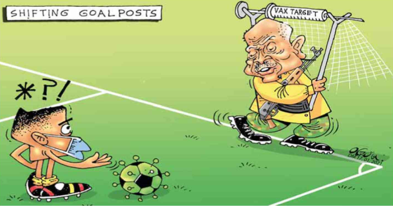 DailyMonitor's tweet photo. President Museveni said schools will be reopened only after seven million Ugandans are inoculated, 2.2 million higher than the original target.
#MonitorToon | #MonitorUpdates https://t.co/zxyUeaiROr