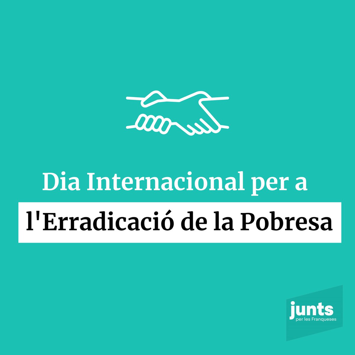 Bon dia #LesFranqueses !
Avui és el #DiaInternacional per a l’Erradicació de la #Pobresa. 

Un dia per reafirmar el nostre compromís amb la #lluita contra les #desigualtats, per avançar cap a un món més just i solidari amb totes les persones.

#jxlf #juntsxcat #vallesoriental