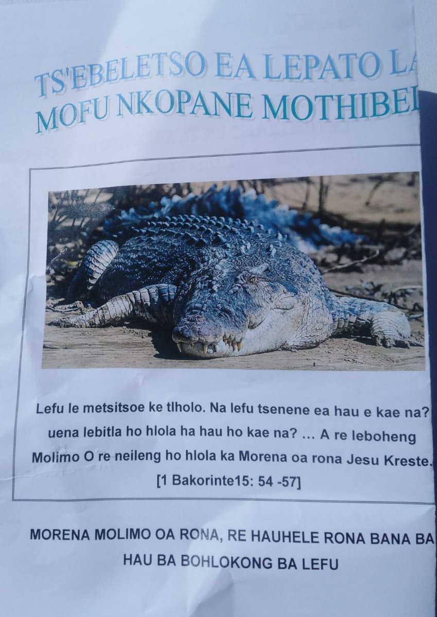 With a heavy heart, today I am in Qhoali to bid farewell to one of my most trusted lieutenant, Nkopane Mothibeli. RIP monna Nkopane