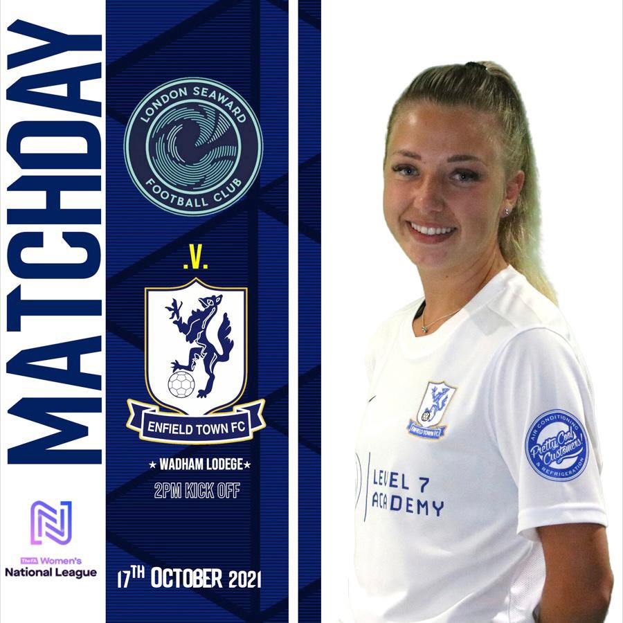 Enfield Town Ladies FC (@enfieldtownlfc) on Twitter photo ⚽️MATCHDAY⚽️
Our first team travel to @LondonSeawardFC this afternoon for <a href="/FAWNL/">FA Women's National League</a> action.
First team 🆚
London Seaward
📍Wadham Lodge, E17 4LL
🕑 14:00 k/o
🎟 £5.00 (Under 16’s £1.00)
<a href="/level7academy/">L7 Academy</a> <a href="/stevejsmith50/">PJ Flooring Ltd</a> <a href="/coolcustomers/">PrettyCoolCustomers</a> ⚽️MATCHDAY⚽️
Our first team travel to @LondonSeawardFC this afternoon for <a href="/FAWNL/">FA Women's National League</a> action.
First team 🆚
London Seaward
📍Wadham Lodge, E17 4LL
🕑 14:00 k/o
🎟 £5.00 (Under 16’s £1.00)
<a href="/level7academy/">L7 Academy</a> <a href="/stevejsmith50/">PJ Flooring Ltd</a> <a href="/coolcustomers/">PrettyCoolCustomers</a>