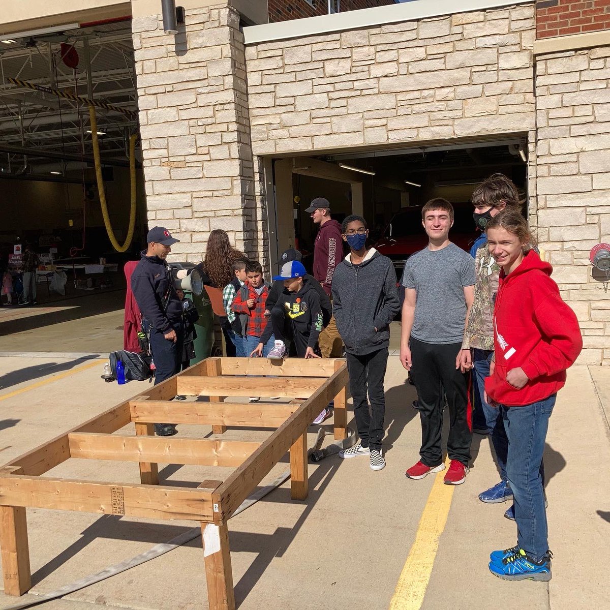 FtcGreendale's tweet photo. Spent the day helping the #firedepartment with #firesafety day. We ran an obstacle course, helped kids use the fire hose, and cleaned up after. We love the rescue dummy made out of hoses!  #communityservice fun! It’s great that @FTCTeams  encourages us to help the community! https://t.co/fgGIaaOhFe