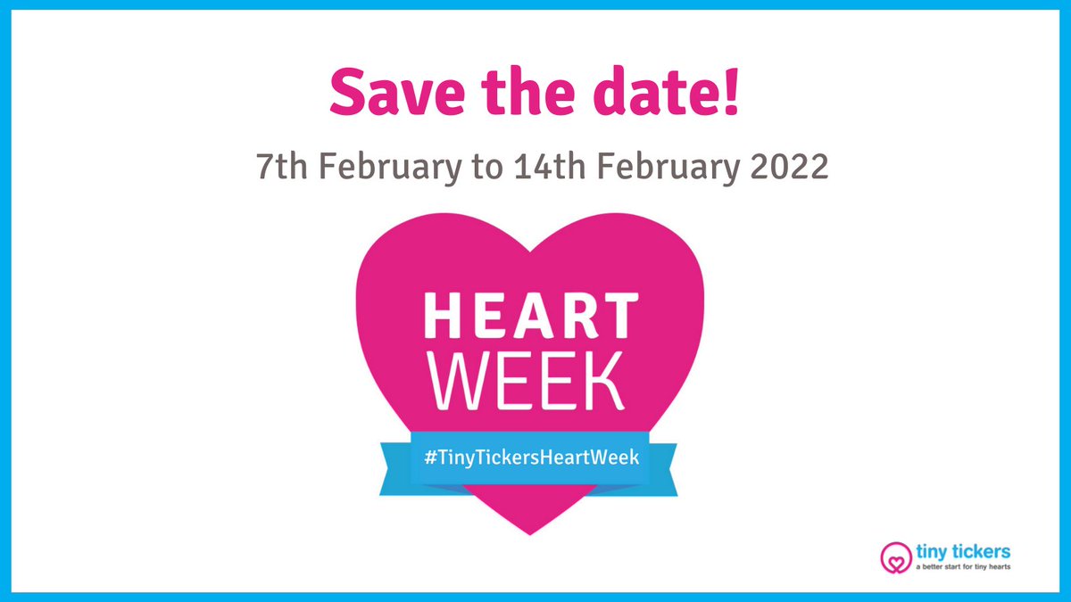tinytickers's tweet photo. The next #TinyTickersHeartWeek will take place from 7th to 14th February 2022! 🙌Heart Week is one of our favourite times of the year &amp; we can't wait for a fun-filled week of fundraising &amp; awareness. 💖 Will you join us in February?  ➡️ https://t.co/ZMS3ECuQxv https://t.co/j6pTM0x8GL