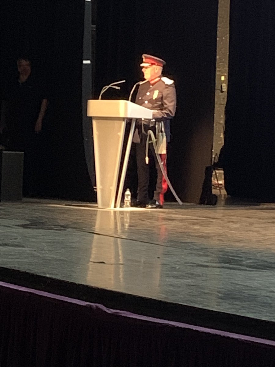 WMLieutenancy's tweet photo. Lord Lieutenant of the West Midlands John Crabtree addresses the audience and reminds them of the sterling work that volunteers make for the betterment of the region / here to celebrate these individuals @brumhippodrome #QAVS https://t.co/LCgicD3x8c
