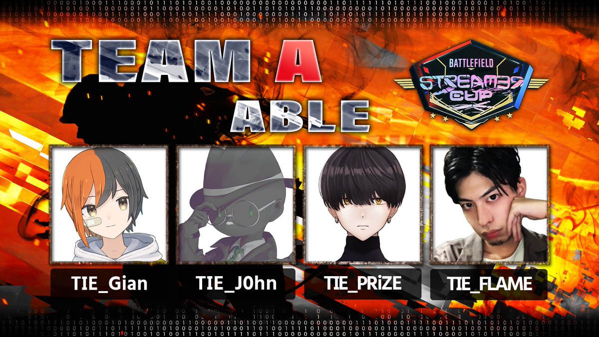 BF_Streamer's tweet photo. ／
BF Streamer Cup📢 #BattlefieldV
＼

3戦目MVP分隊発表‼

TeamB Squad ABLE

残り1試合🔥

また、2位はTeamA Squad ABLEで1試合にMVPを取っているので、TシャツプレゼントはTeamA EASYになります！

#BF秋の陣 
#BFストリーマーカップ 
#Battlefield https://t.co/gpJCejcD2x
