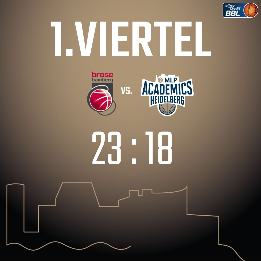 MLP_Academics's tweet photo. Nach einem hochinteressanten, schnellen 1.Viertel mit vielen Korbversuchen liegen wir mit 5 Punkten hinten. Let's go, Heidelberg! 💥🏀 #BockaufBundesliga

@easyCreditBBL #HDBB #MLPAcademics https://t.co/HV8OAuAMHe