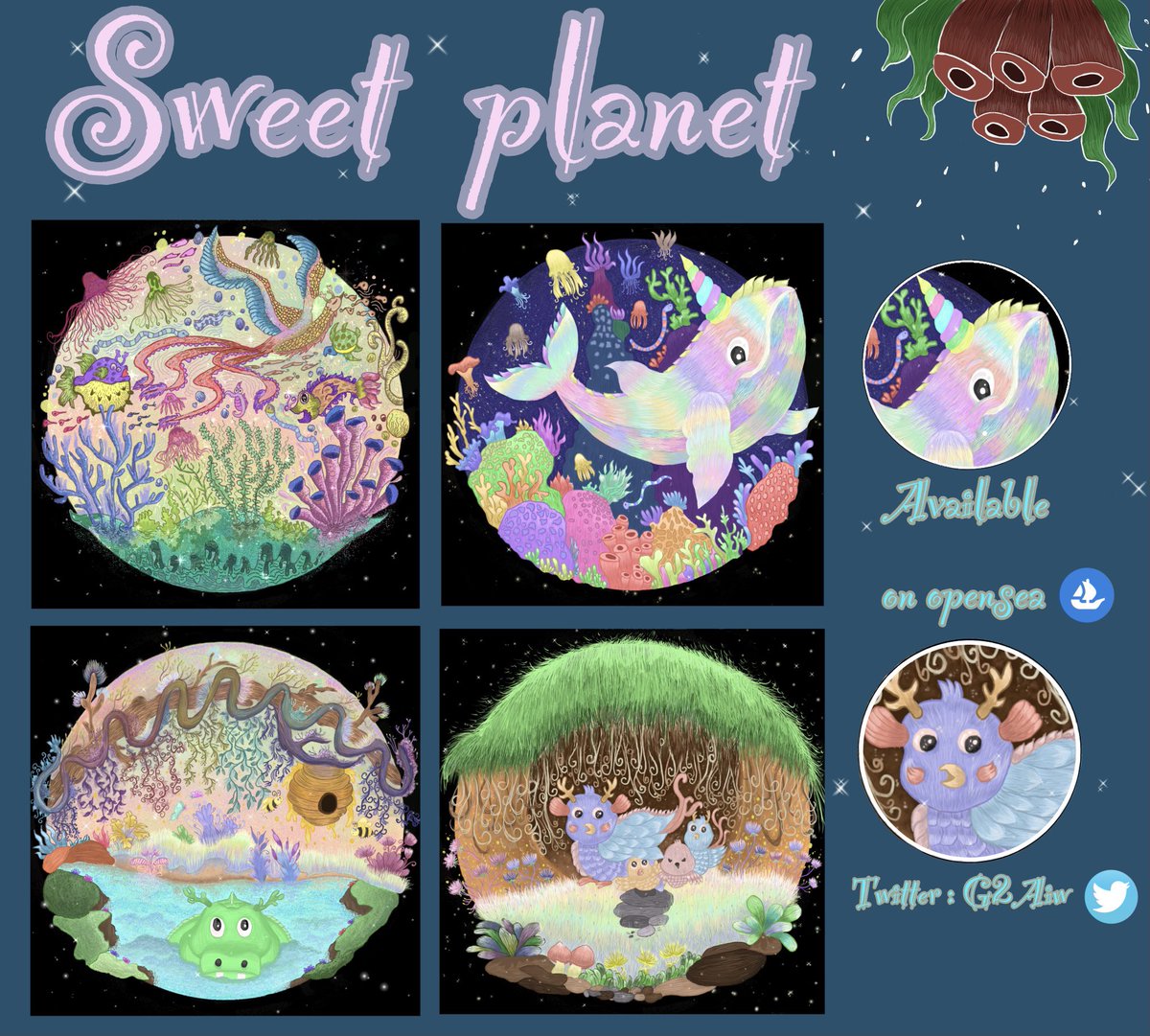 Hey guys I just dropped new collection named 💜Sweet planet 💜
available on opensea you can check it out on this link opensea.io/collection/swe…
hope you like my collection 
Thank you so much 🥰💕
#NFTTHAILAND #NFTCommunity #nftcolelctors #nftcolelctors #NFTcollection #NFTs