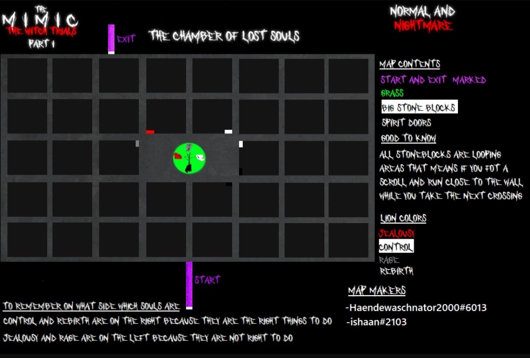 The Mimic - NEWS 👻 on X: BOOK 2; JEALOUSY - THE VILLAGE; NORMAL MODE AND  NIGHTMARE MODE (Note that this map is not for the blind witch's lair and  there wont