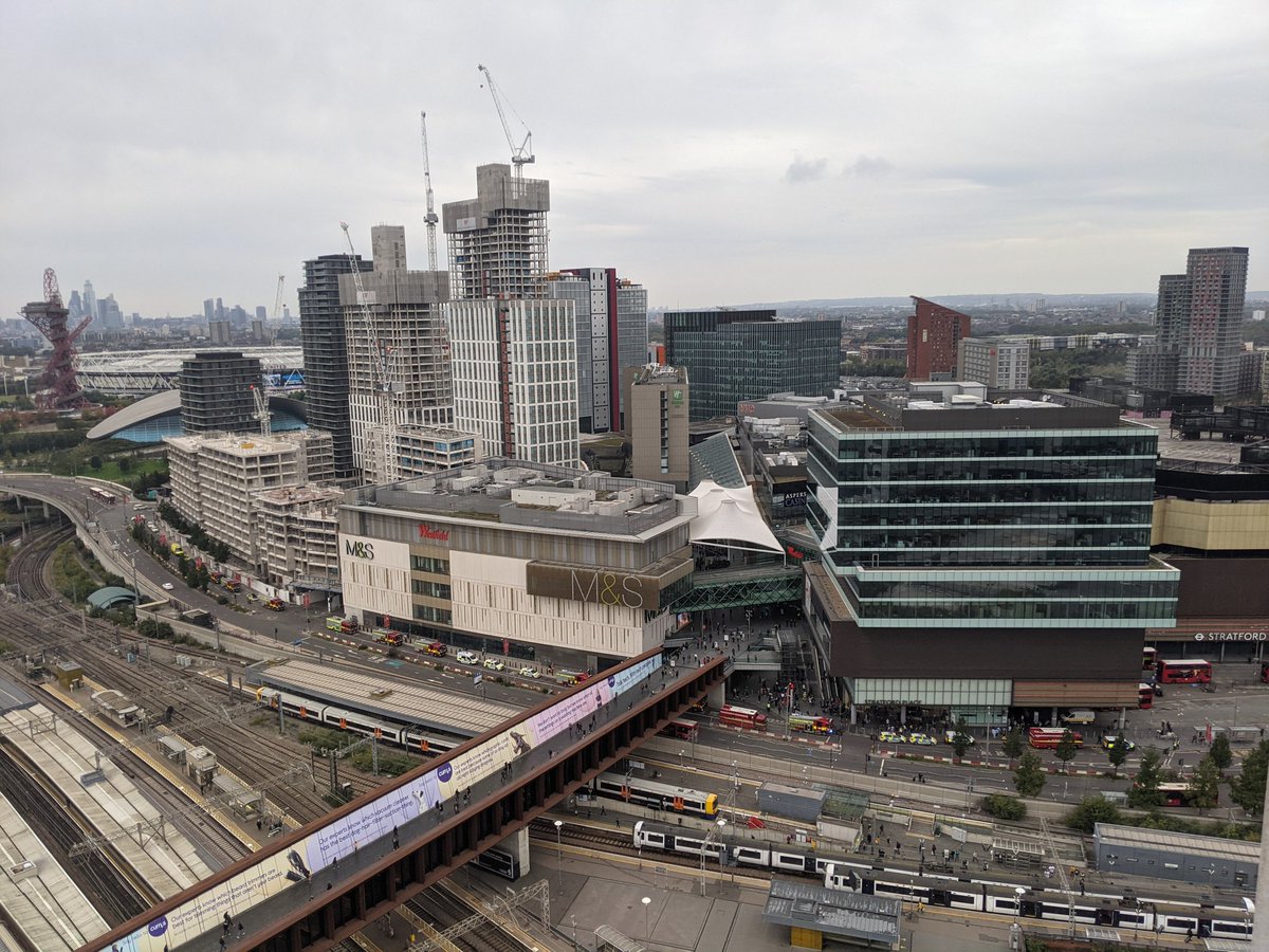 Matt_Murray_1's tweet photo. Major police and fire service presence at Westfield Stratford London - not clear what is happening https://t.co/psYUCFEr9F