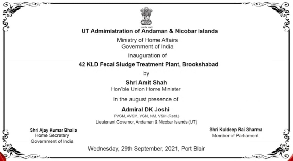 NIUA_India's tweet photo. #NIUA is proud to be a part of Port Blair's safe sanitation journey. 42KLD #FSTP designed with the technical support under #SCBP program has been inaugurated by Hon'ble Home Minister, Shri Amit Shah.

Access the resources here: https://t.co/ftCbonpstx https://t.co/eT5HPvYA7k