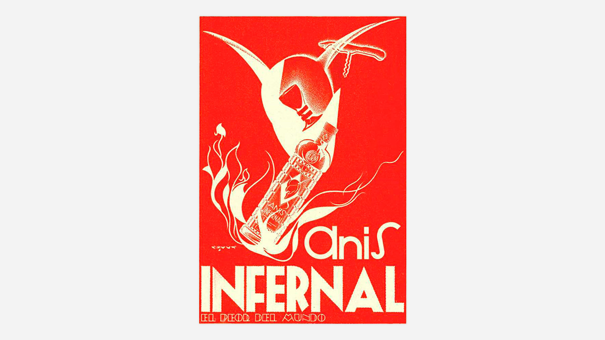 xavi_hosta's tweet photo. Al programa de Festes de Lleida del 1933, dissenyat per Enric Crous Vidal, s'hi reproduïa aquest cartell d'Anís Infernal. El suggerent dinamisme de la seva composició i la modernitat del seu plantejament tipogràfic són un bon exemple de la seva producció gràfica inicial [FIL] https://t.co/eSobJZv8XZ