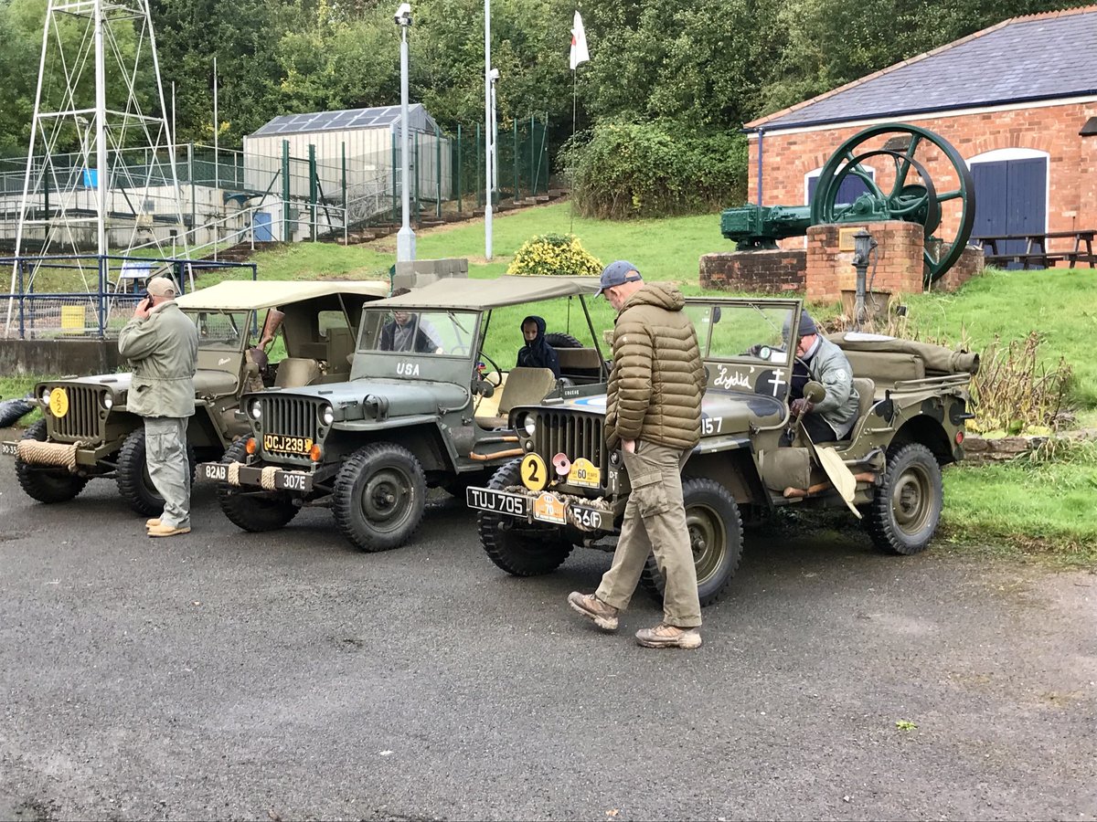 WaterworkMuseum's tweet photo. First #WW2 jeeps arrive @WaterworkMuseum #Hereford got today’s (Sun 17th) themed event - open 11am-4pm … #CodeBreaking activity for children … under 16s go free … all usual pumps working + #StationaryEngine display #FamilyFun #HeritageWaterPark https://t.co/xxsXaqnhta