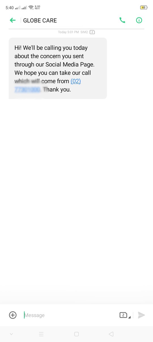 baral_steph's tweet photo. @talk2GLOBE pasuyo po sa agent na tumawag. May signal na po ako, pwede na po siyang tumawag ulit. Salamat. https://t.co/5GfYtuBv2Q