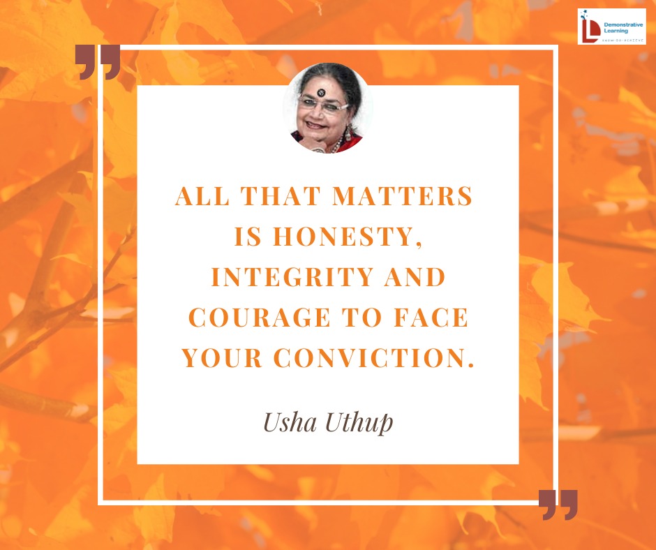 DemonstrativeLE's tweet photo. "All that matter is honest, integrity and courage to face your conviction," - @singerushauthup #ushauthup #baatcheetquotes 
Save the date- 24th October 5 PM
@thekiranbedi @SainaRBharucha @unacademy 
.
.

#honesty #integrity #courage #conviction #inspirational #MotivationalQuotes https://t.co/DH0R8SlEq1