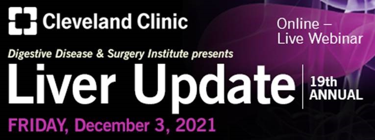 MRegueiroMD's tweet photo. Join us on Dec. 3, 2021 for the 19th Annual Liver Update interactive webinar. Earn up to 4.50 CME credits. Register today at https://t.co/IjXuv6YErC @CleClinicMD #LiverUpdate @JModaresi @pgholam @MRegueiroMD https://t.co/Ysl0GWo8Zs