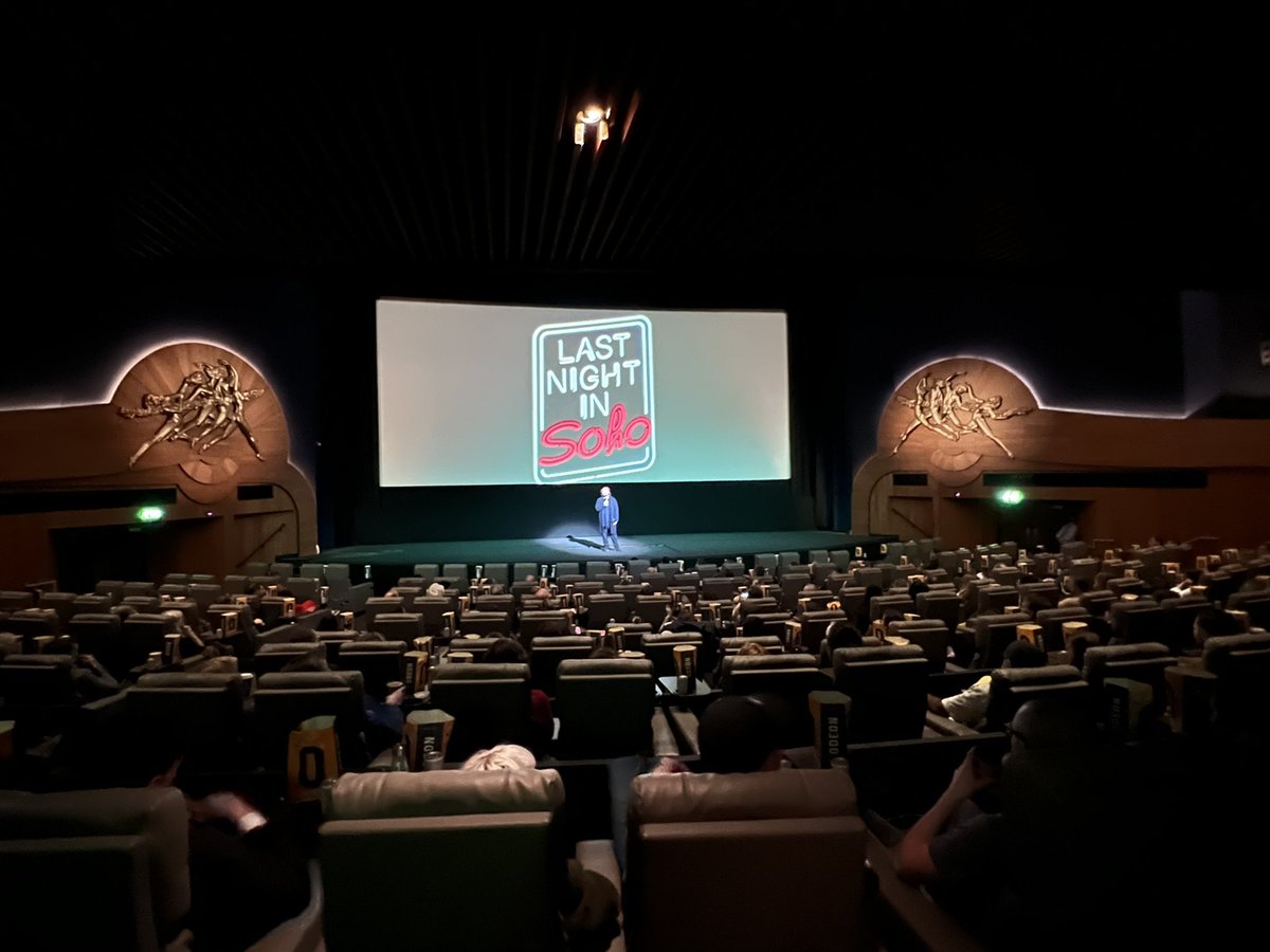 edgarwright's tweet photo. 10:30am. Sunday, 17 October 2021 (BST). Cast &amp; Crew screening of #LastNightInSoho at @ODEONCinemas Leicester Square. https://t.co/K49dw4Db6I