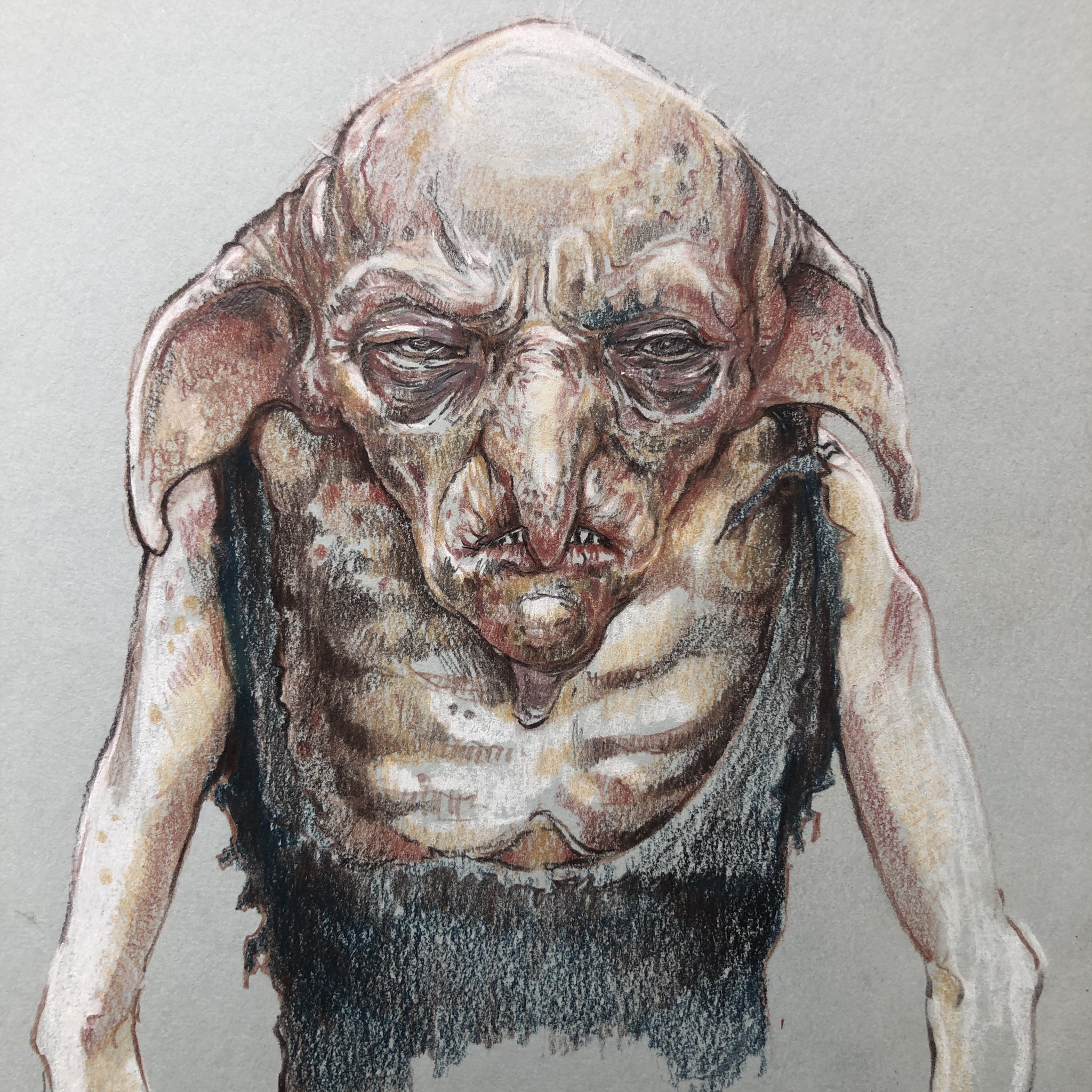 Duncan Cameron on X: "'Kreacher' - more Harry Potter sketching - two hours  with colour pencils this Sunday morning - pencils won in the  @derwentartofficial competition earlier in the summer. (Thankyou) Love