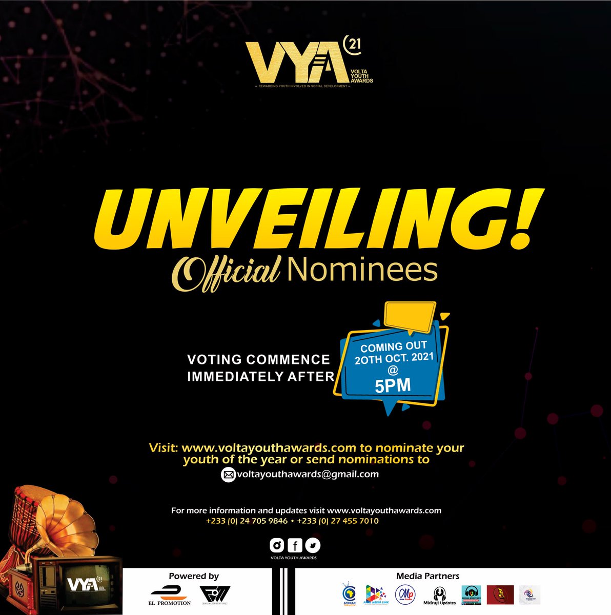 voltayouthaward's tweet photo. Few days more to unveil nominees!!
#VYA21 #VYA #voltayouthawards #FmEntertainment #ElPromotions https://t.co/NZsiDVgNOy