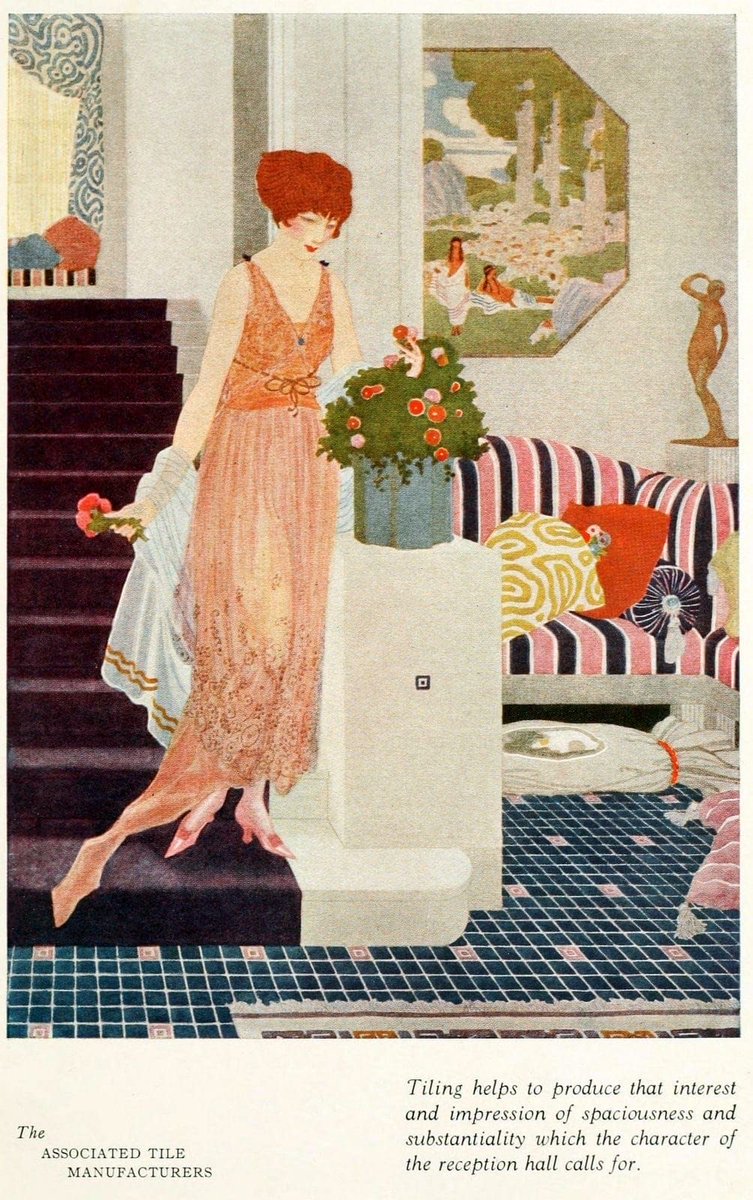 Musk_DaiIy_news's tweet photo. These are another four from the same set as the last.   I like. Interiors and these are 1920s ones even better! https://t.co/ZpOy3u6Zds