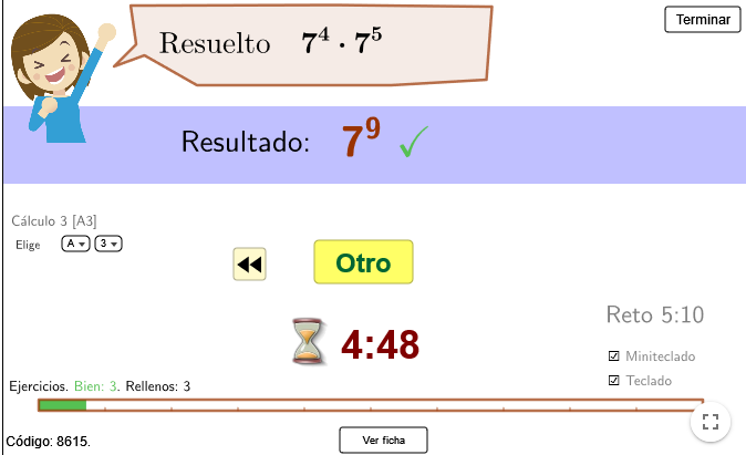 JavierCayetan19's tweet photo. Para practicar las propiedades de las potencias mediante cálculo mental, en modo juego "contrarreloj", autoevaluable y con generador de fichas imprimibles (con y sin soluciones)
¿Cuántas podrás resolver en 5 minutos?
En @geogebra 
https://t.co/3H6EkFSZZm https://t.co/wGGVrs5jQJ
