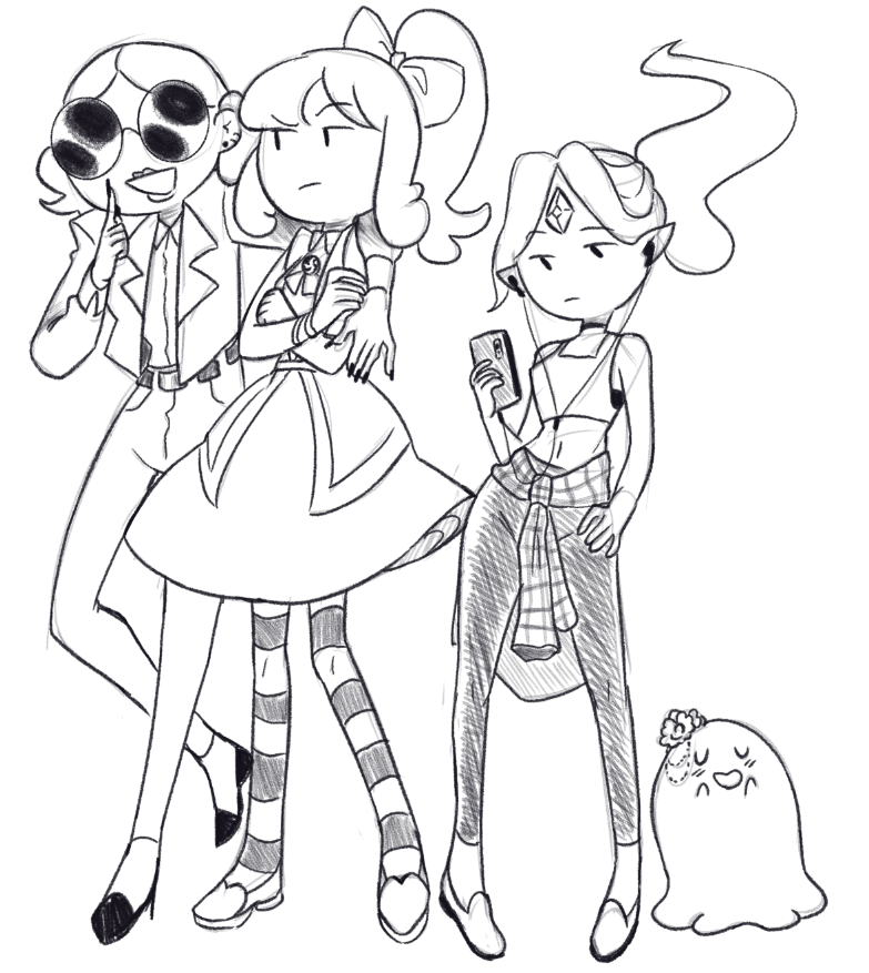 melonpuffe's tweet photo. some gals and a teeny boy #AdventureTime https://t.co/wTzKUnTPuf