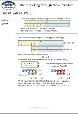 1/2 NEW RESOURCE: Bar modelling through the <a href="/WRMathsSec/">White Rose Maths Secondary</a> curriculum booklet for staff CPD - shows the progression of bar modelling through year 7 to 11 with examples for each topic in each year group and some video support #mathschat #mathscpdchat

Link: drive.google.com/file/d/16K5Gex…