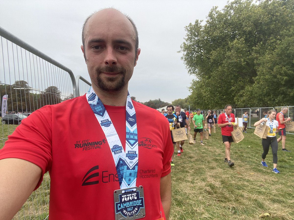 Completed the Cambridge Half Marathon in 1 hour 51 minutes 55 seconds