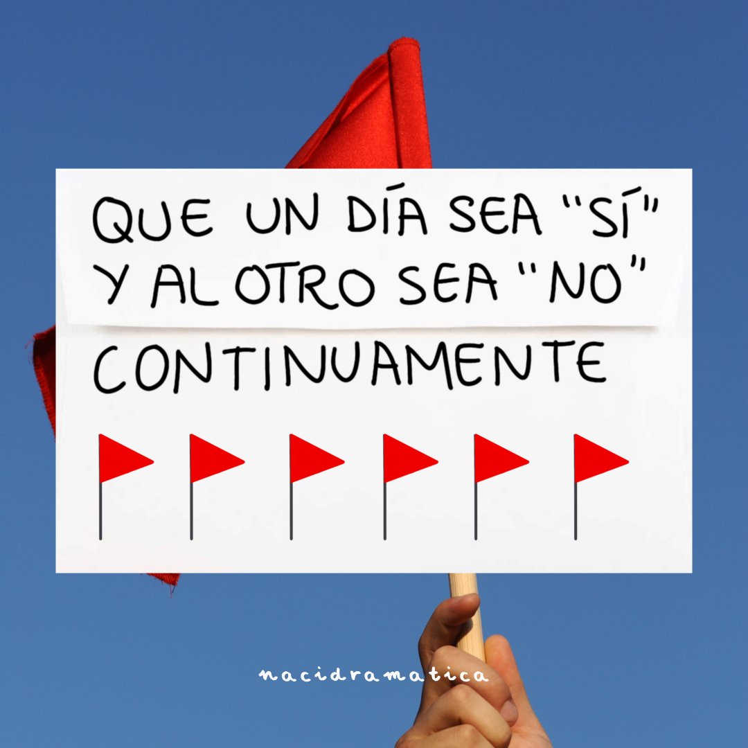 nacidramatica1's tweet photo. Algunas de mis red flags. Teneís mas en mi última publi de insta :) https://t.co/AnmPKNVeTD