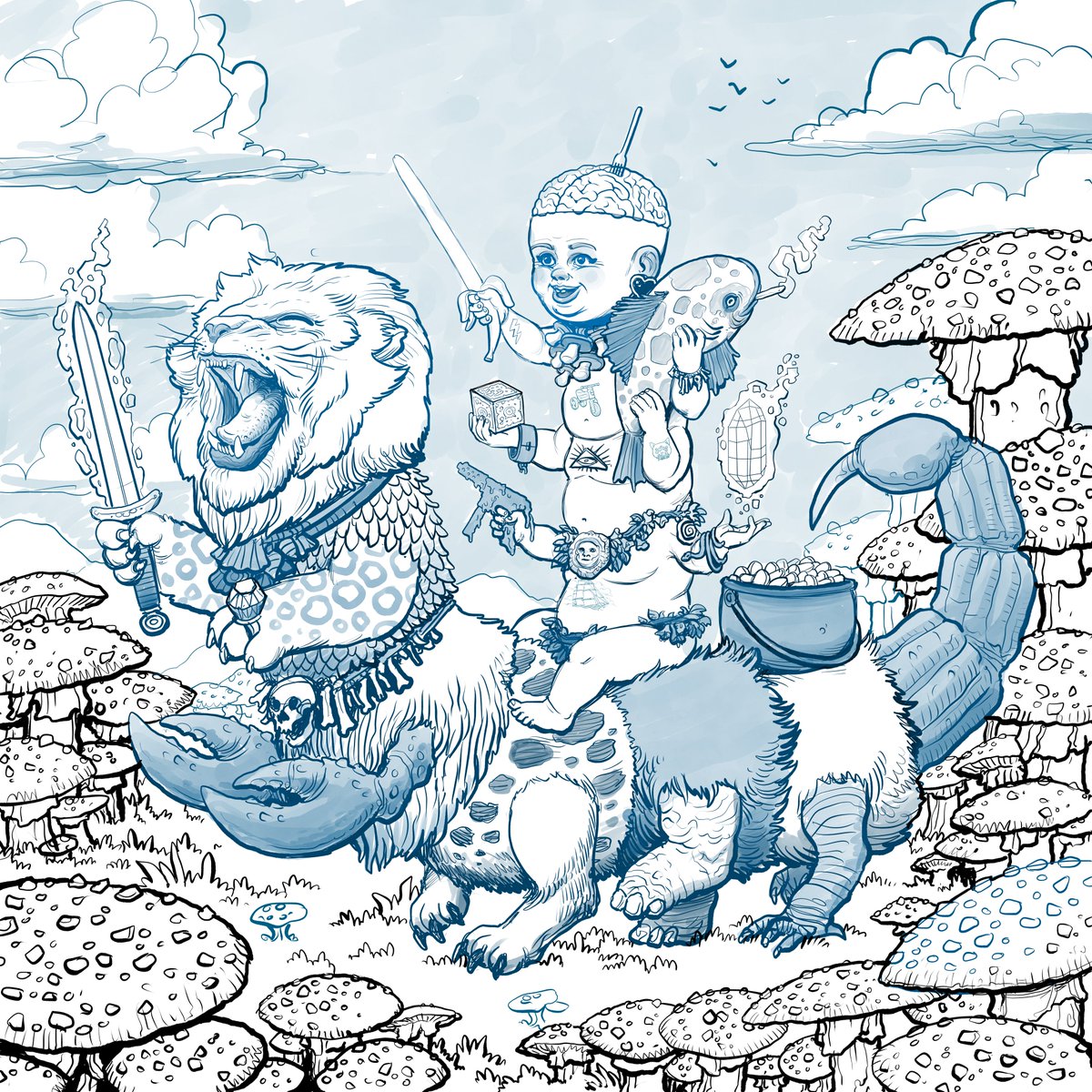 Have you ever wondered what a Toddlerpillar looks like when riding a Chimerapillar?

This sketch will be transformed into a full colour 1/1 Toddlerpillar NFT by our brilliant artist <a href="/Tim_Molloy_Art/">Tim Molloy</a> over the next few days!

Dropping early next week Opensea!