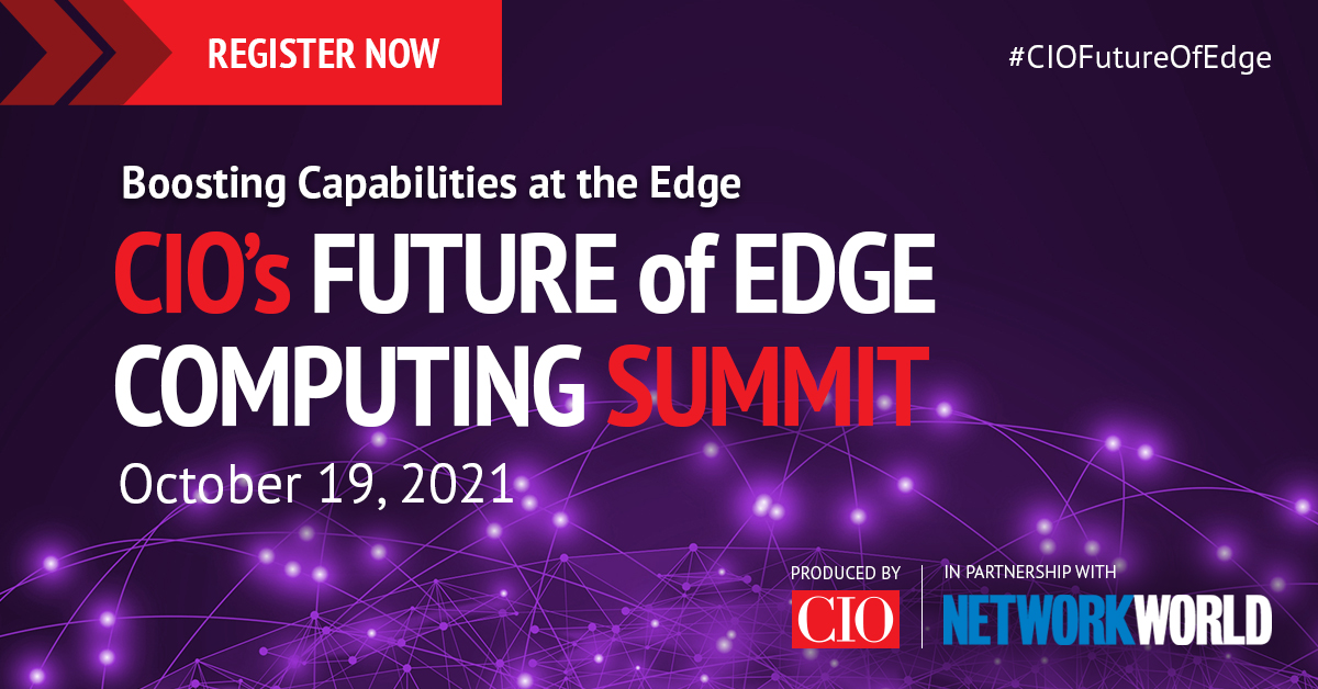 NetworkWorld's tweet photo. Attend the Future of Edge Computing Summit on Oct. 19. A virtual, solutions-packed event – stacked with preeminent CIOs, technology experts, and IT execs

➡️ Register today: https://t.co/QeEJTm4orr

#edgecomputing #CIOFutureofEdge #CIO @CIOevents https://t.co/8AdKSzZA4F