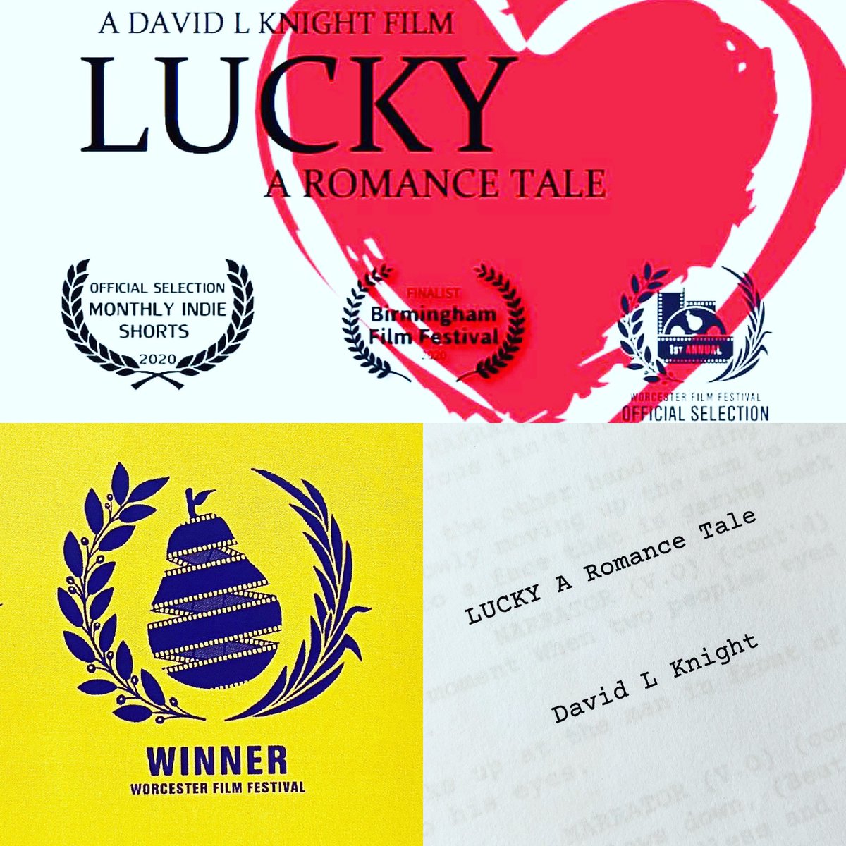 So this happened 😊. Last night I received the fantastic news that I’ve won Best Screenplay at <a href="/FilmWorcester/">Worcester Film Festival</a> for the screenplay of my next short film <a href="/LuckyShortfilm/">Lucky Short Film</a>. I so honestly blown away and truly honoured to receive this award.

#shortfilm #screenplay #awardwinning #love