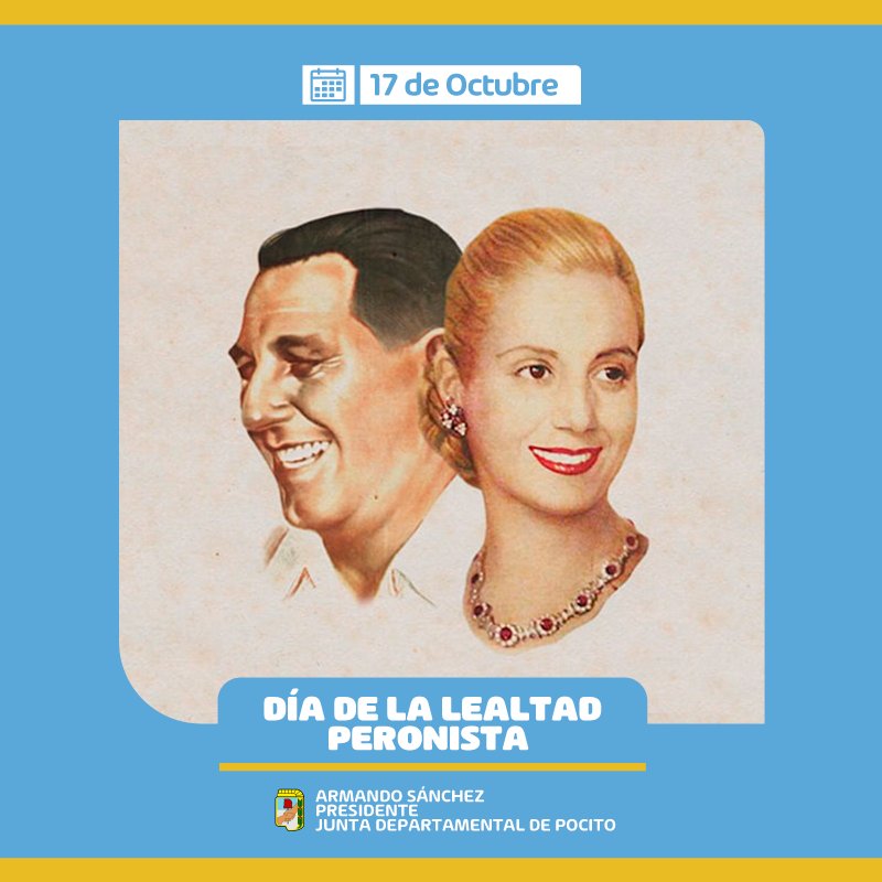 Hoy reafirmamos el compromiso de la justicia social e igualdad para todas y todos, cómo cada 17 de octubre... Sigamos destacando los valores del Justicialismo.

#DiaDeLaLealtad