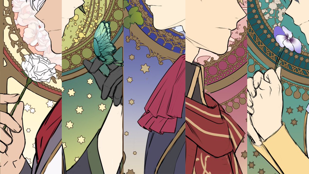 QuadsOfficial's tweet photo. A kind-hearted crown prince,
a cheerful sorcerer,
a spiritless yet sharp-minded 2nd prince,
a strong captain of the guards,
and a cute little 3rd prince☺️
Find out more on #isekaidarling😍

#kickstarter #ProjectWeLove #otome #anime #otomegame #animegame #game #isekai #ikemen https://t.co/MEApQqUdNK