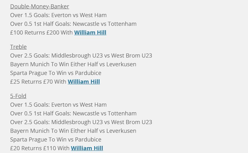 Haven’t been able to get the website working this morning so here are today’s VIP Tips for Free: