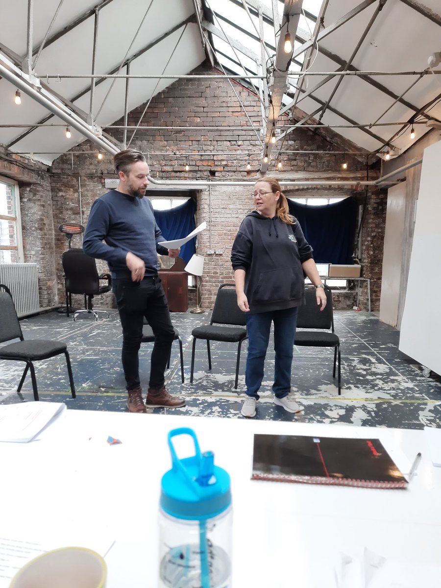 QuentinXXXXX's tweet photo. @mackie_actor and @KALL3494 in rehearsal this morning for 'Fred' at @playwithfiremcr rehearsal space. Because it's Sunday.

Tickets for 'Fred' @kingssalford between October 26 and 28 can be purchased at https://t.co/PIFAOei9ik https://t.co/QenkcYAjll