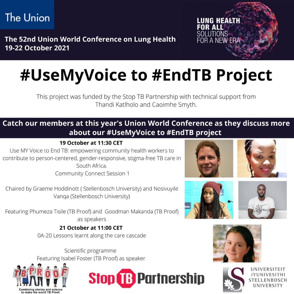 katlholo's tweet photo. Join us virtually in a couple of days in the Union conference as we give voice to the TB affected communities in the midst of COVID-19.#UseMyVoice #EndTB #TBProof #StopTB https://t.co/wxCvcQU8FK