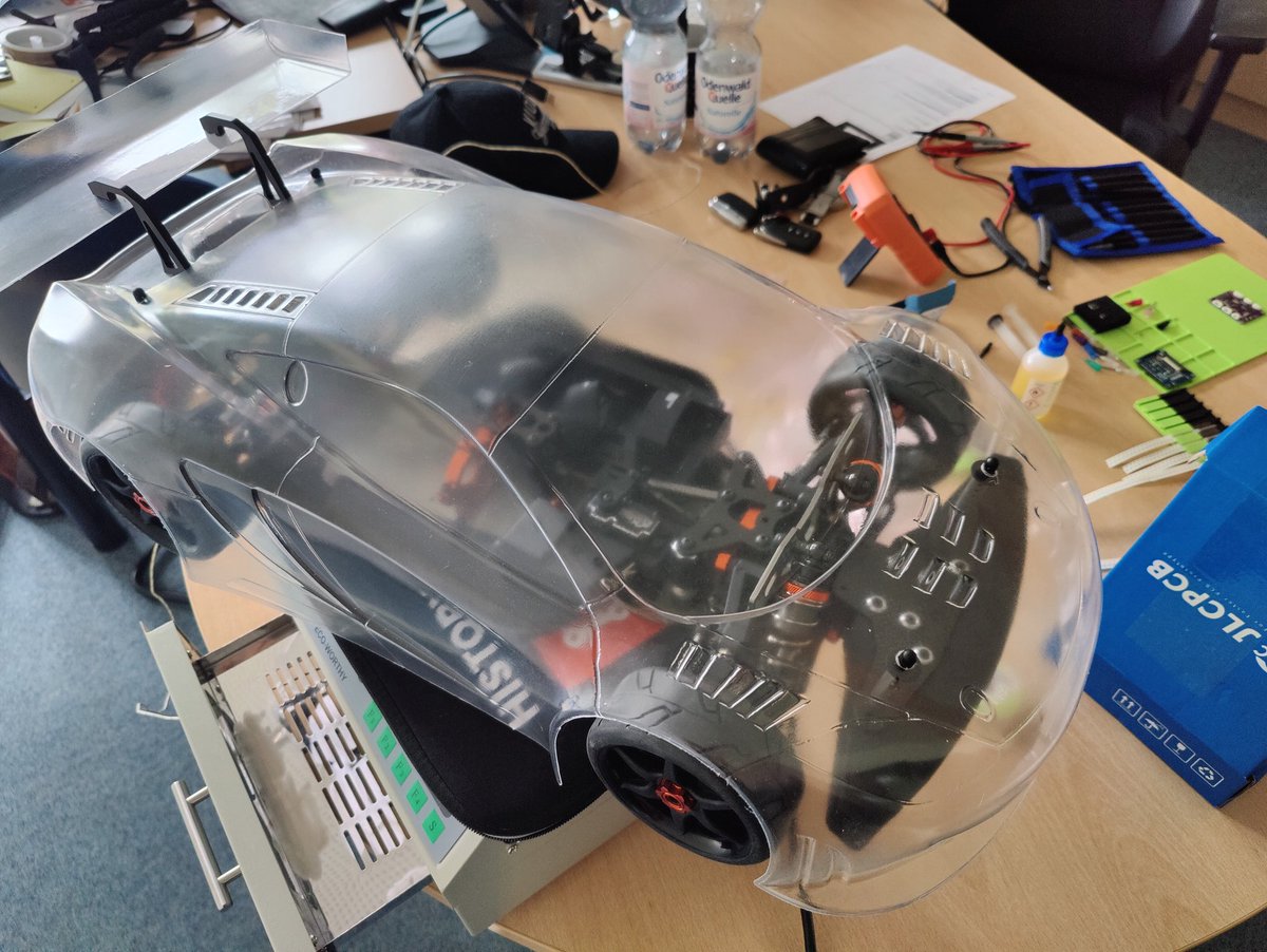 sven_ar's tweet photo. Started converting a new car to to get #selfdriving abilities and extend the fleet. Chassis is the #S86LEGT of #teamundercover. Best chassis to convert in terms of space, size and quality. #rccar #1/8 @jlcpcb #electronics #diyrobocars #robotic #fun #tinkering https://t.co/4FOkVTpNqL
