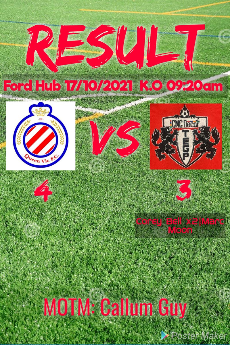 Another disappointing loss this morning in a topsy-turvy game against the <a href="/TheQueenVicFC1/">The Queen Vic FC</a> 

Getting dropped in by lads before a game is becoming a regular thing with big changes that's gonna happen if we are to compete this season!

All the best to the Queen Vic lads