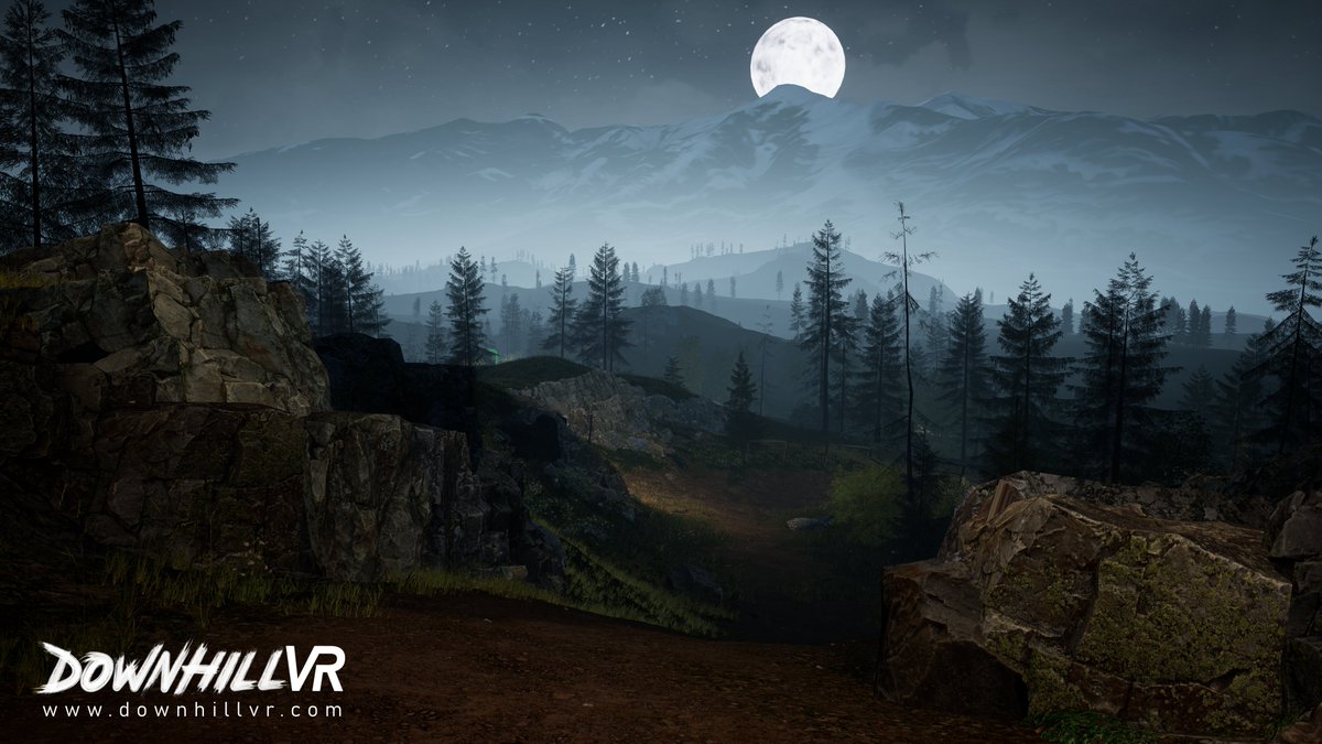DownhillVR's tweet photo. Are you brave enough to hit the track after the sun goes down? Check your bike lights and race in the darkness of night.
Be prepared to experience races under different conditions in our upcoming #vr game #DownhillVR. Full reveal soon. https://t.co/ub6vAbGCsi
