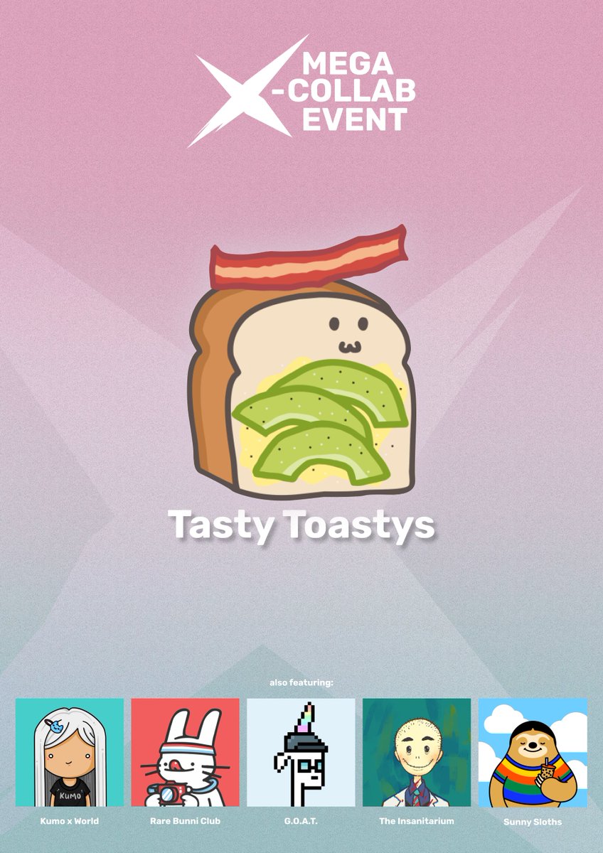 tastytoastys's tweet photo. 🎉 Massive #GIVEAWAY Time! 🎉

We're working with 5 other projects on a treasure hunt game across ALL of our Discords! 🔎 

Join now to get started!

Organised with:
@thebabygoaty 🐐
@rarebunni🐰
@sunnyslothsnft 🦥 
@InsanitariumNFT 🧠 
@kumoxworld 🌏

https://t.co/9TO8pcNGel https://t.co/VID9oJzaex