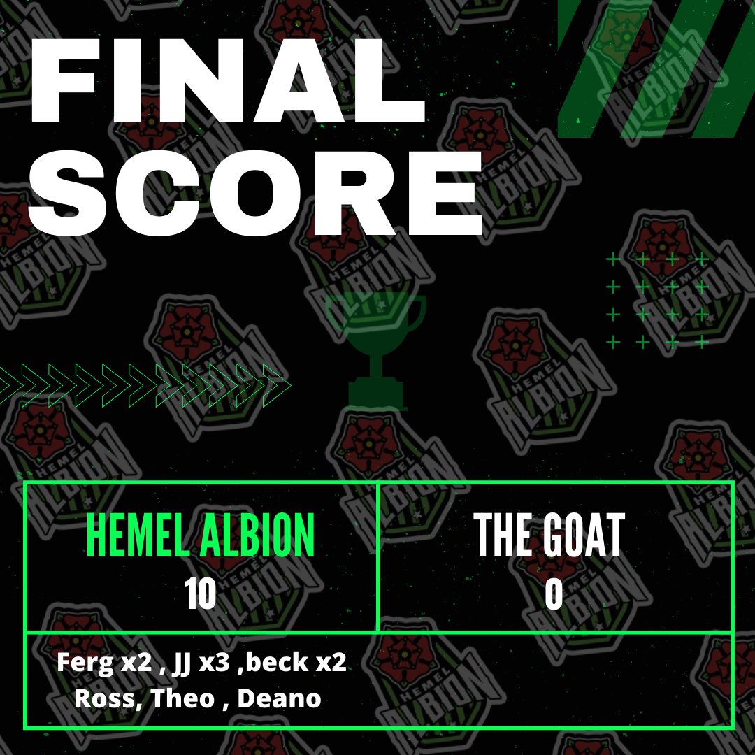 Another week another 3 points. Boys are finally starting to finish the chances made. Screamer from deano. On to county cup next week🟢⚽️🏆 

#UpTheAlbion 
@thedesigngang <a href="/spivey4sport/">PETER SPIVEY LTD</a>
<a href="/Tolbpub/">The Olde Leather Bottle</a> #klinsellbuildingcontractors #SidequestTgc