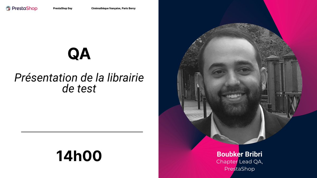 01Boubker's tweet image. Vous développez un module @PrestaShop et vous voulez améliorer sa qualité avec des tests E2E, la team QA vous a préparé une librairie pour faciliter ça. Venez nombreux au PSD pour en savoir plus.