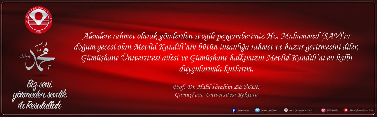 Rektörümüzün Mevlid Kandili Mesajı
gumushane.edu.tr/hdetay/rektoru…
#Kandil #MevlidKandili