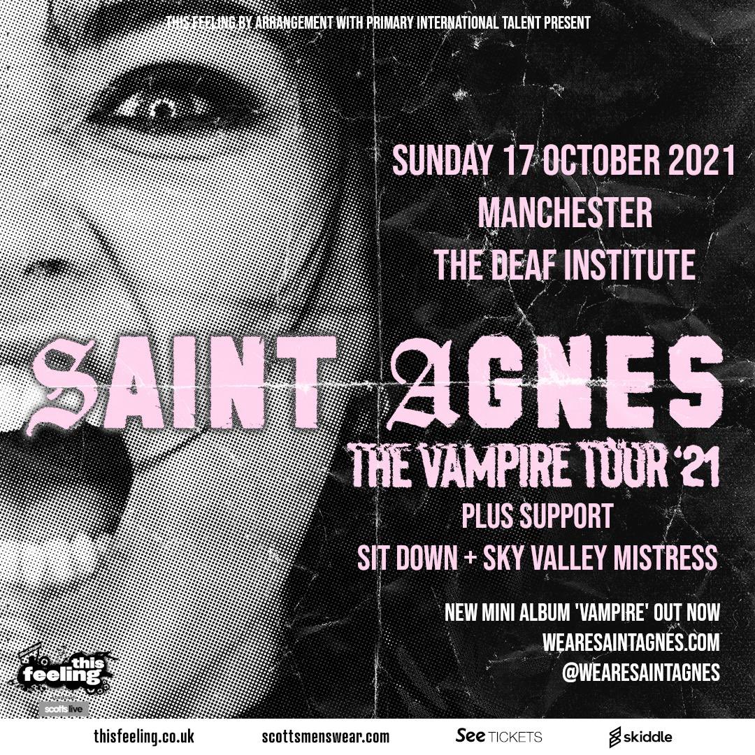 A Sunday as holy as hell ❤️‍🔥 @WeareSaintAgnes @sitdownyeah @This_Feeling @DeafInstitute Tickets skiddle.com/e/35799794 🎟