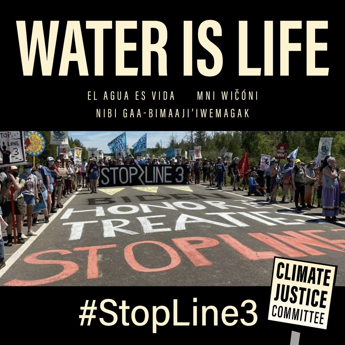 climatejusticem's tweet photo. Not all of us can be in DC to support our brave relatives protesting to #StopLine3. But we can demand #ClimateJustice from our politicians here. Tell @POTUS + state leaders to #ActOnClimate &amp; #HonorTheTreaties
Go to 👉 https://t.co/xEf8jiheTB
and/or 👉 https://t.co/WwN7e0Nzc5 https://t.co/ugGCyCYoR8